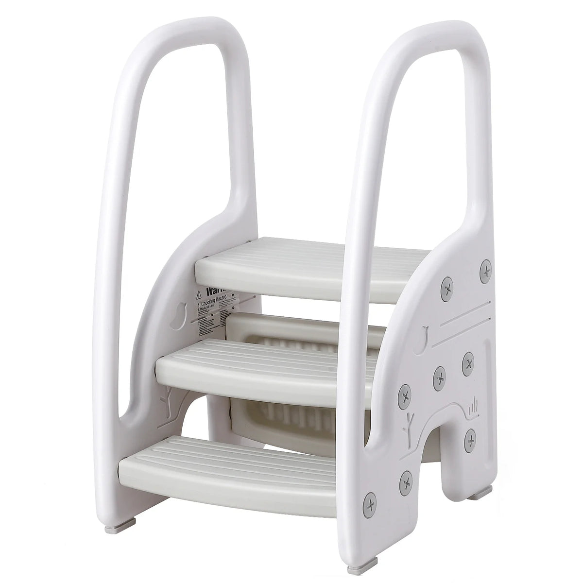 Plastic Kids Step Stool With Side Handles For Bathroom Use