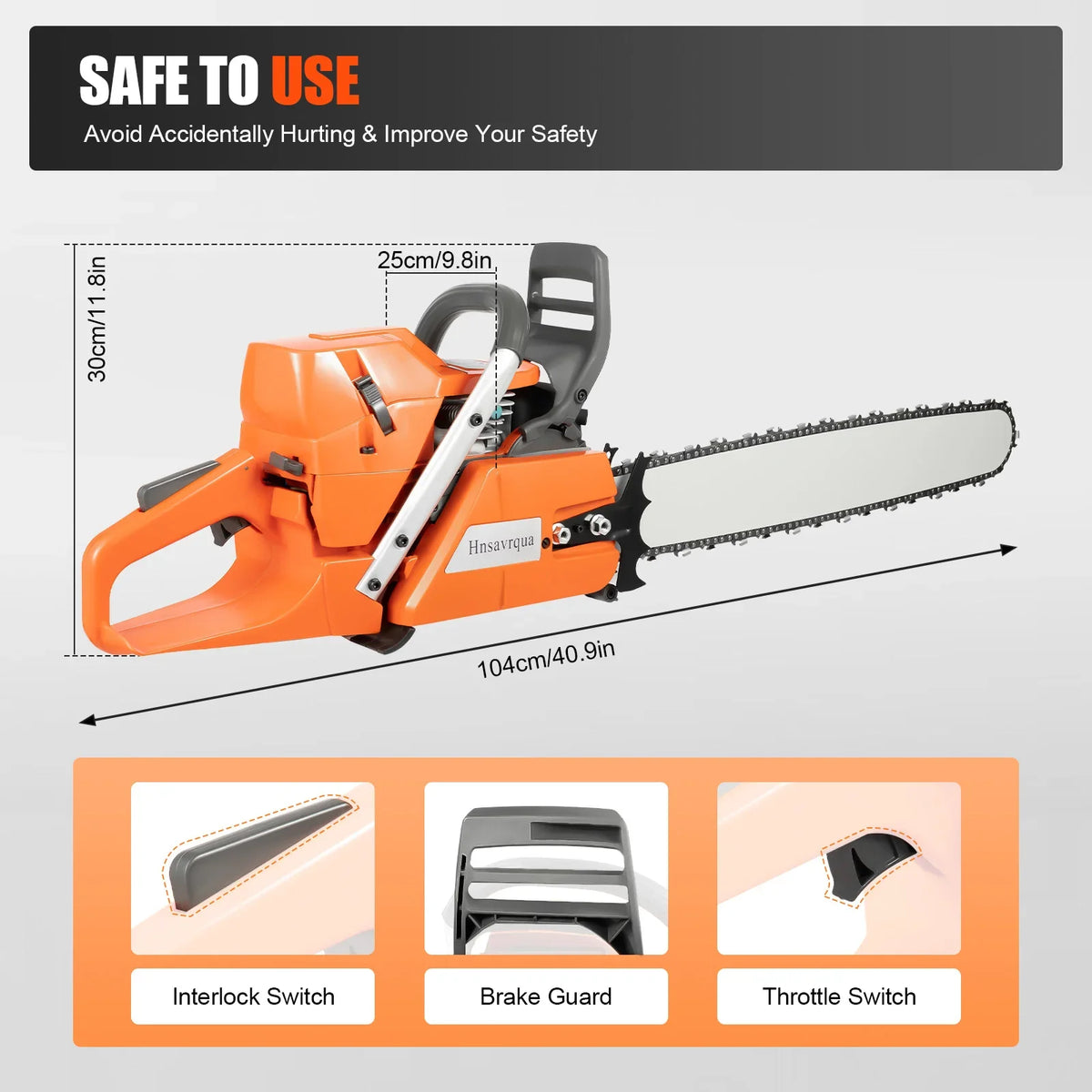 Cheuraivee 2 Stroke Gas Powered Chainsaw For Wood Cutting