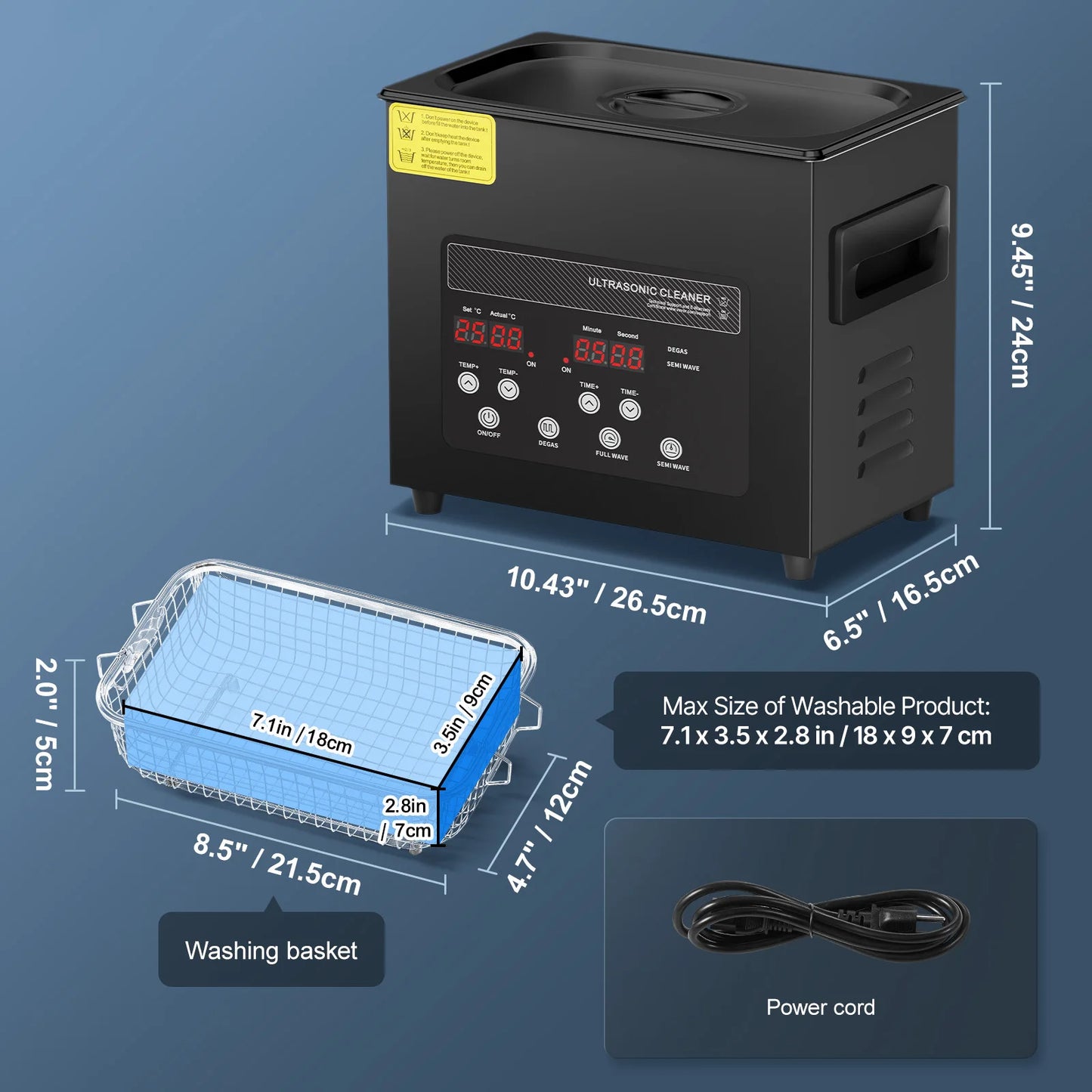 SucceBuy Professional Ultrasonic Cleaner With Timer For Household