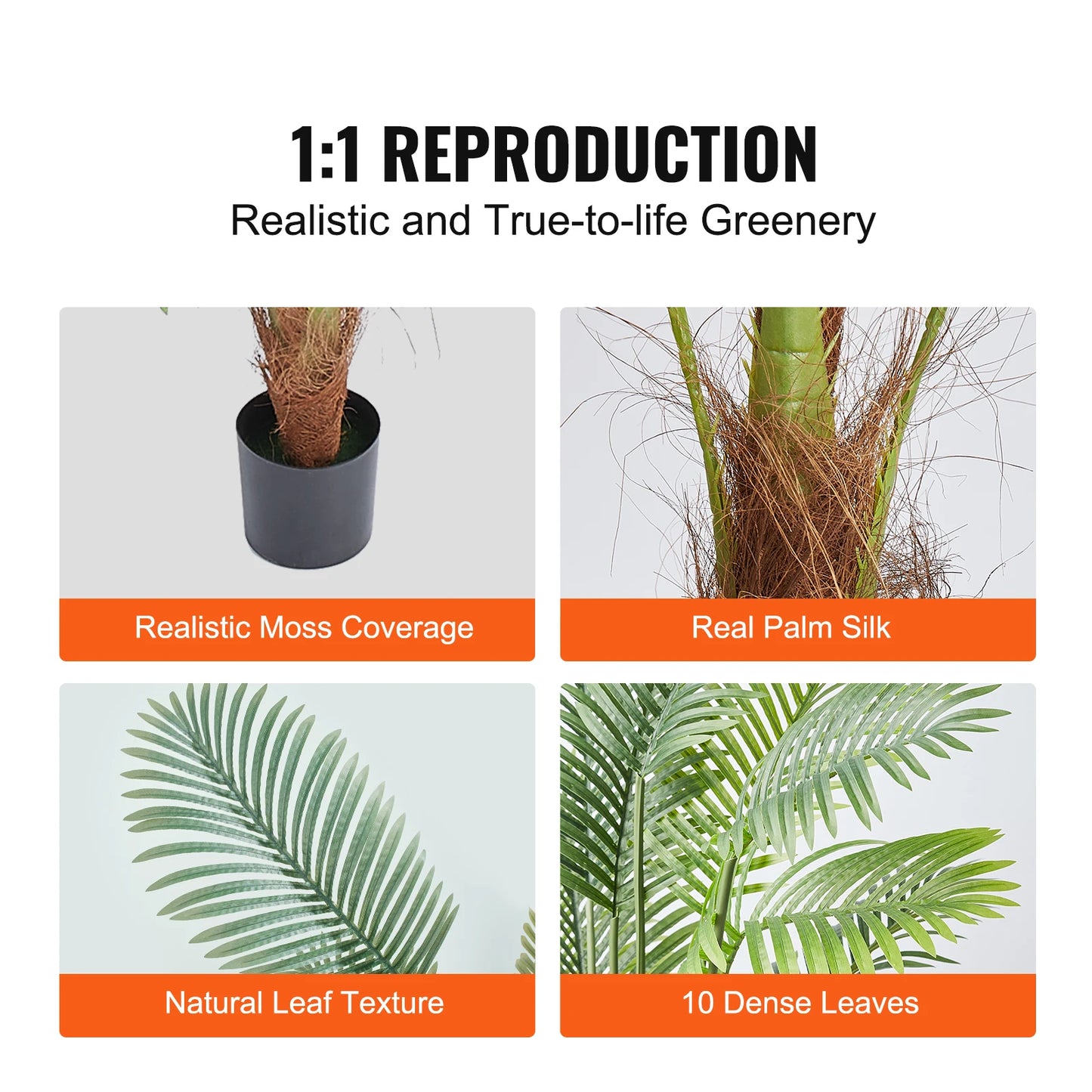 SucceBuy Premium Faux Palm Tree Featuring Stable Balanced Design