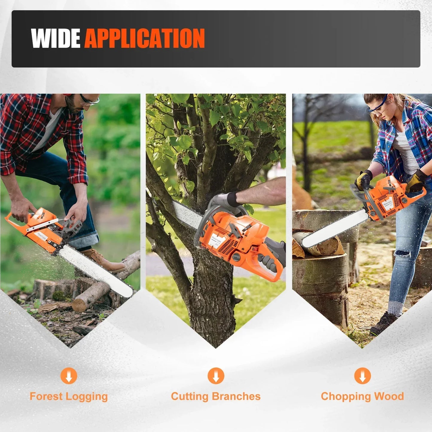 Cheuraivee 2 Stroke Gas Powered Chainsaw For Wood Cutting