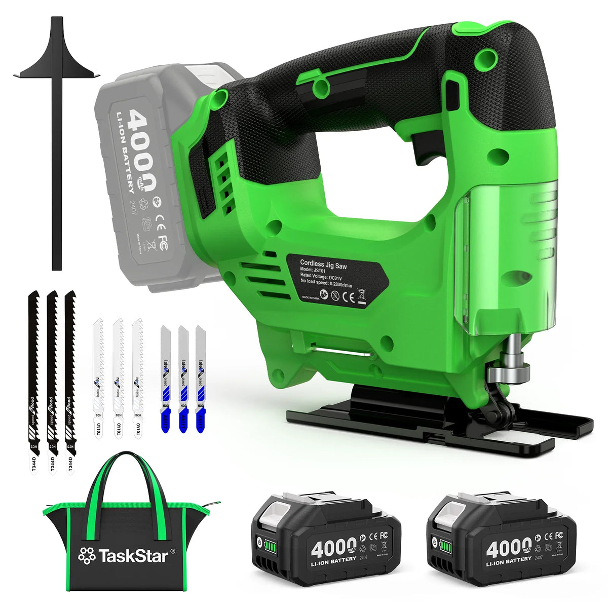 Taskstar Cordless Brushless Angle Grinder And Jigsaw Tool Set