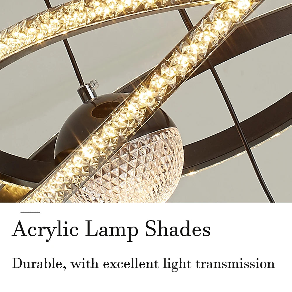 Modern LED Pendant Light With Four Spheres And Remote Control