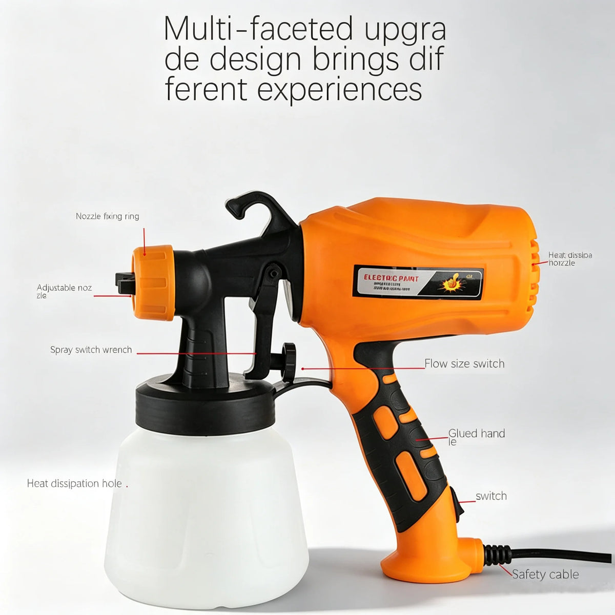 Electric Handheld Paint Spray Gun With Single Nozzle For Latex