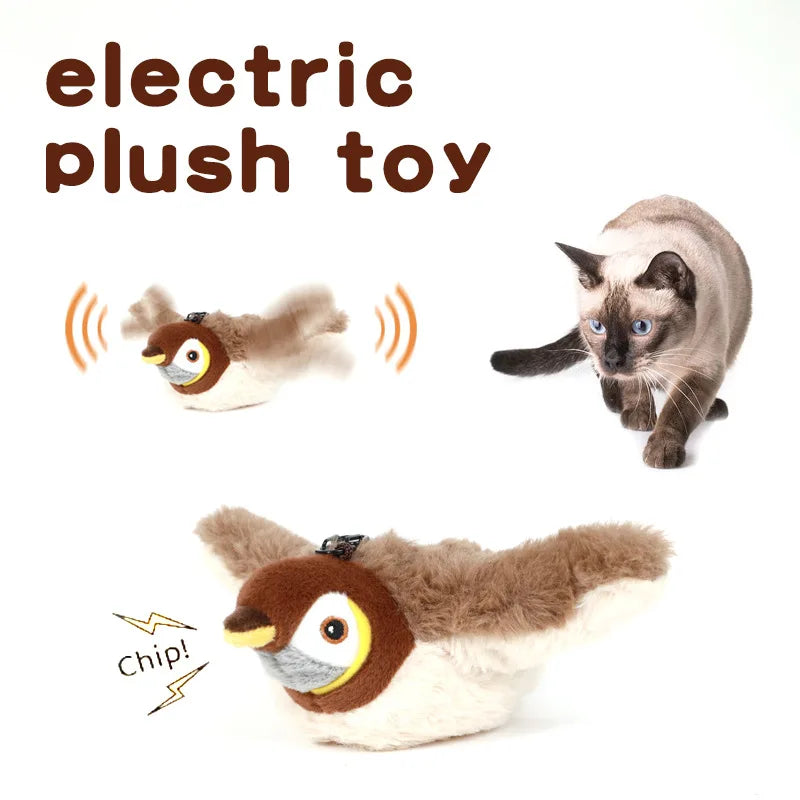 Interactive Plush Simulated Bird Toy For Cats And Dogs