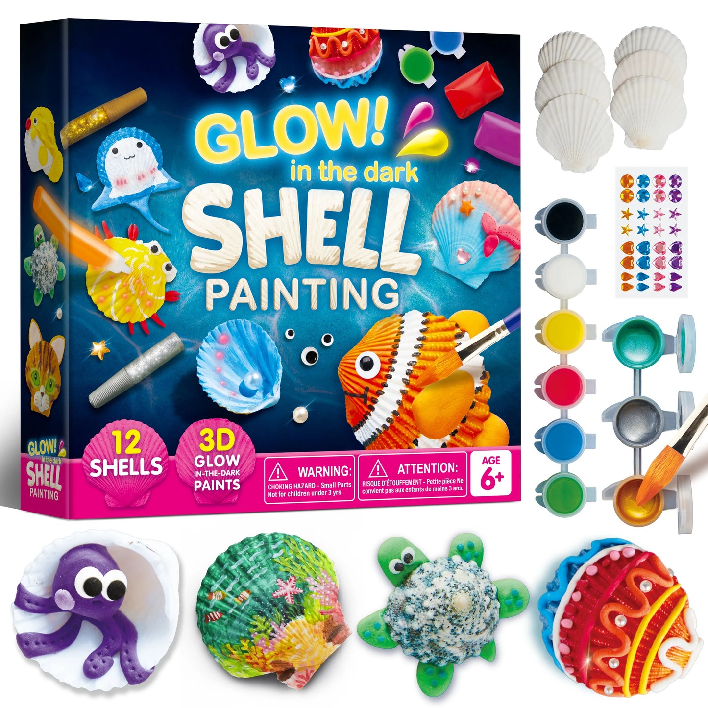 Joyfy Kids Seashell Painting Set With Creative Craft Supplies