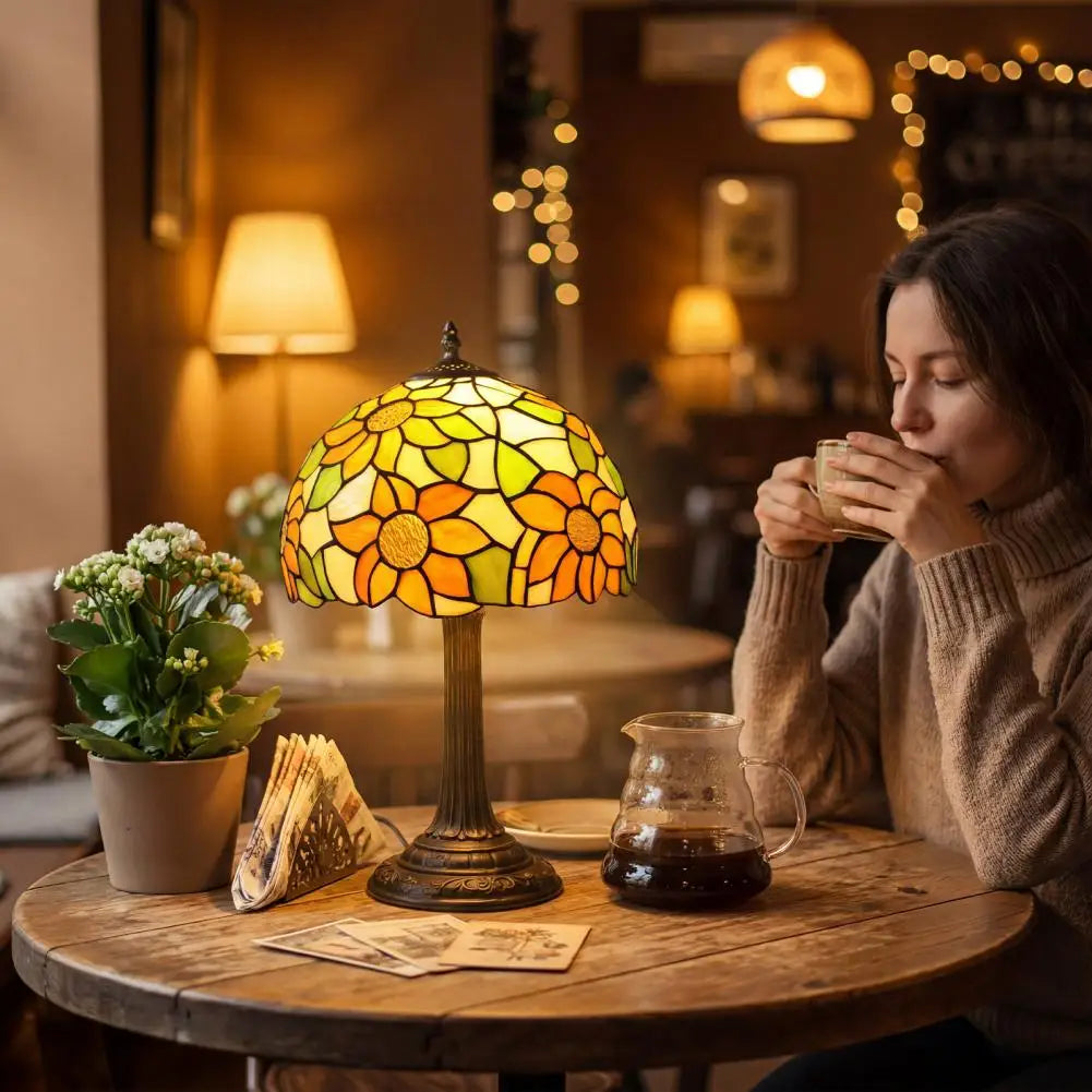 Stained Glass Sunflower Table Lamp 12