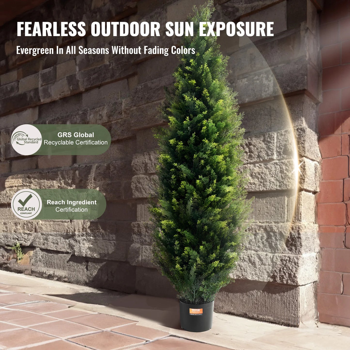SucceBuy Artificial Cedar Topiary Tree Evergreen Home Garden Decor