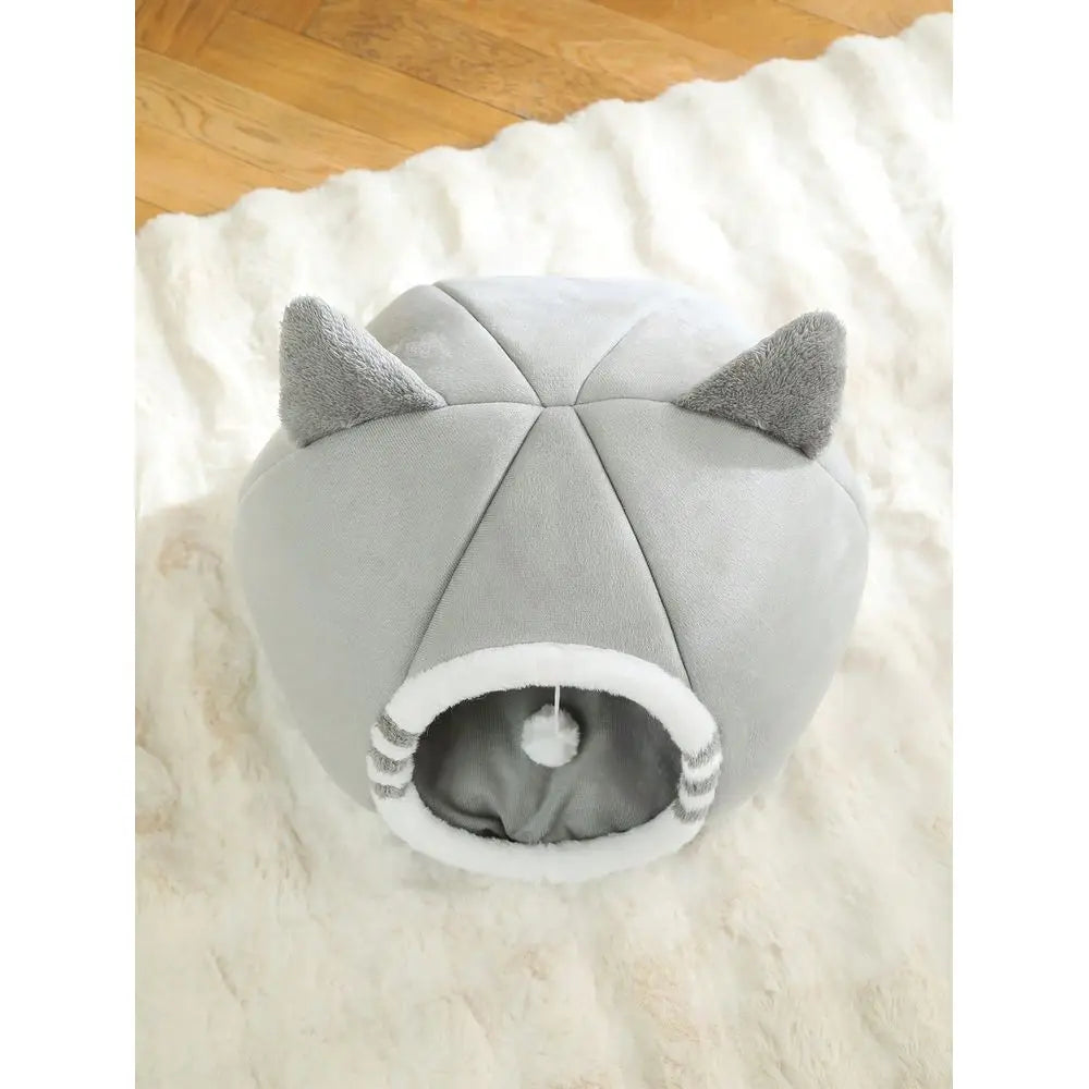 Plush Washable Cat Bed For Pets Featuring Anti Slip Bottom