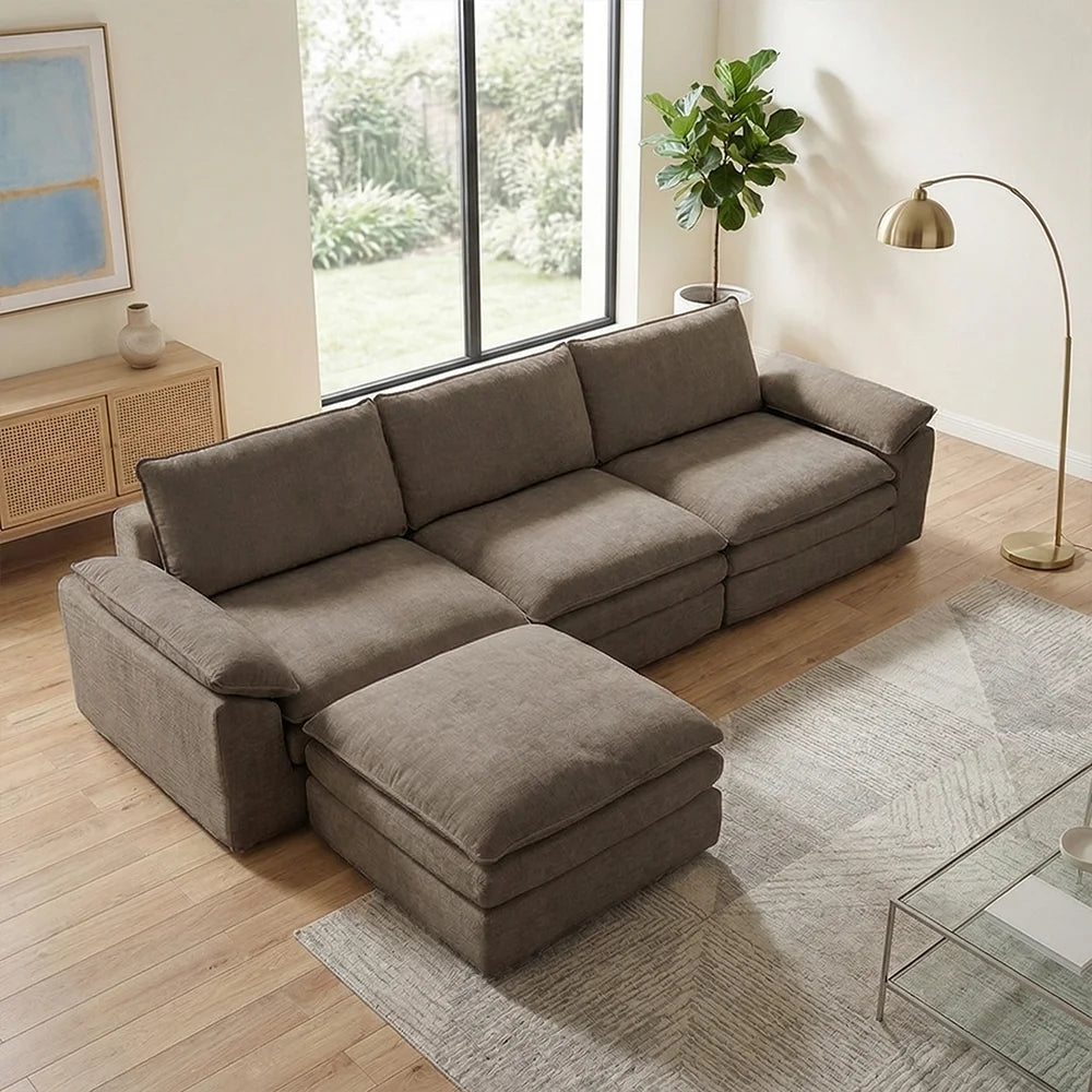 Modern Cloud Modular Sofa Set With Plush Cushions For Home