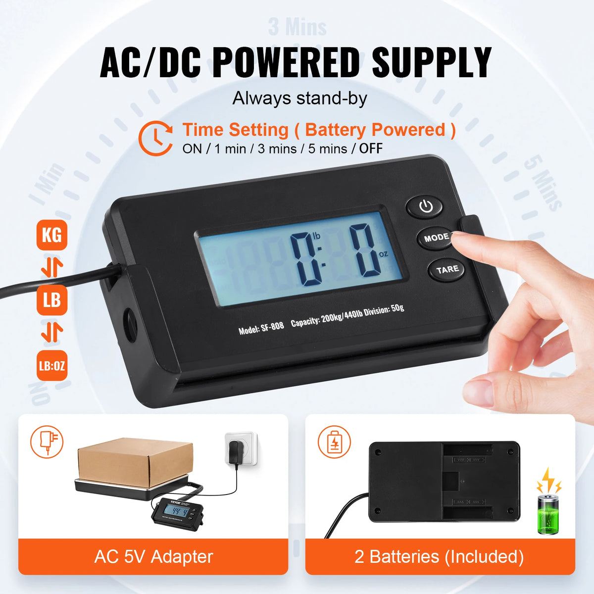 SucceBuy Digital Shipping Scale Featuring Timer And Tare Function