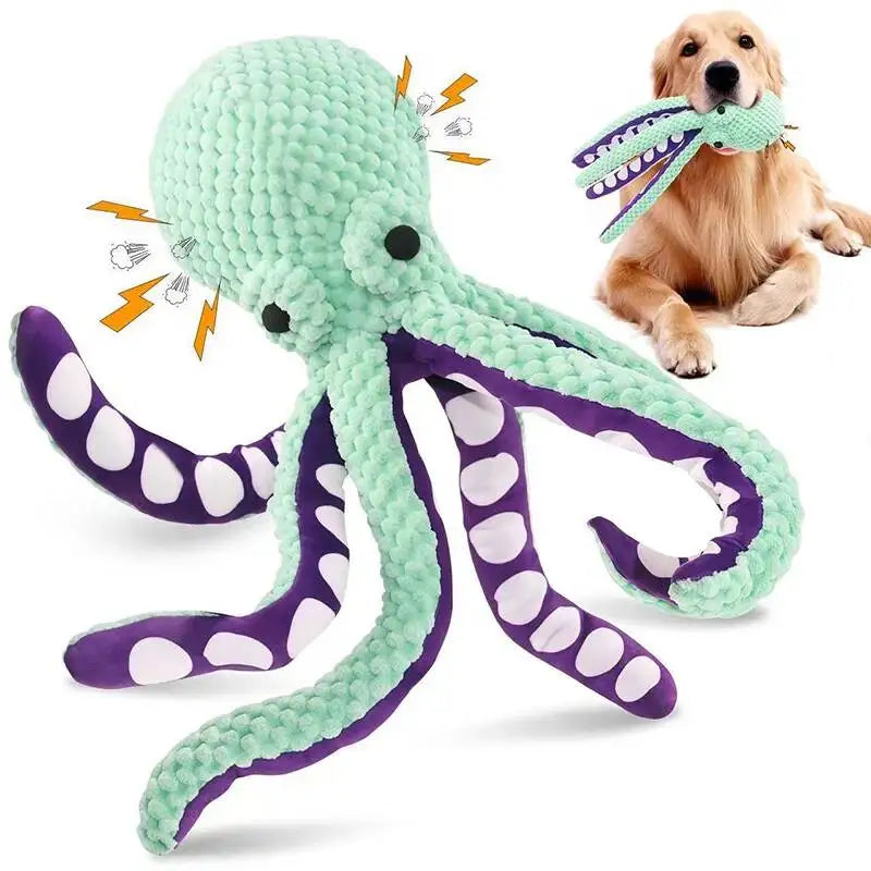 Squeaky Octopus Dog Toy Bite-Resistant Dogs Chew Cleaning Teeth Soft PP Cotton Filled Puppy Interactive Toys Pets Supplies