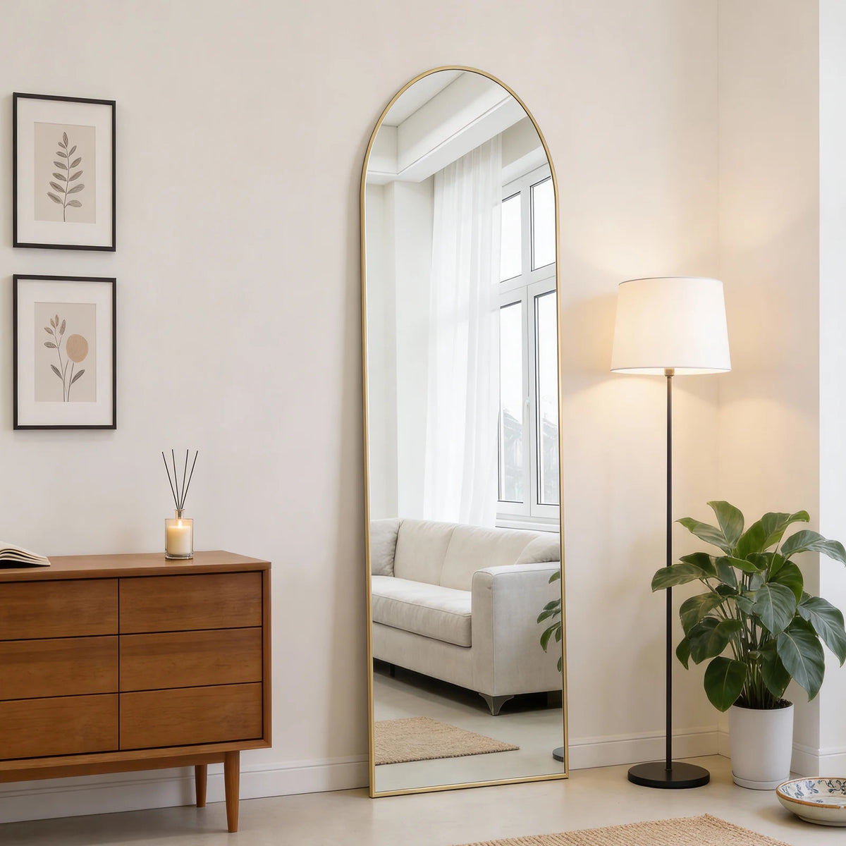 MCQ Premium Arched Full Length Wall Mounted Vanity Mirror