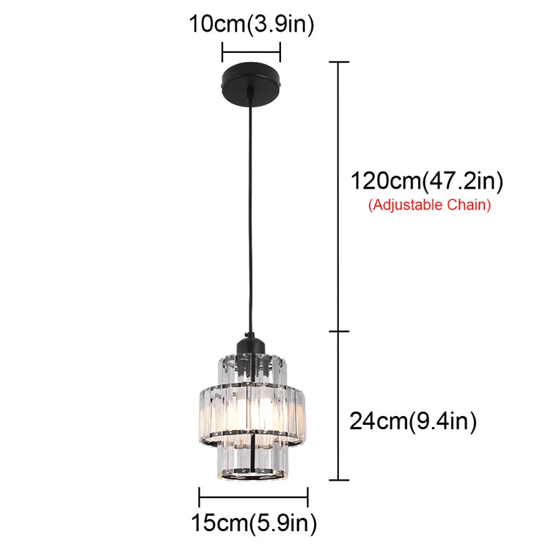 GreeLustr Modern Crystal Pendant Ceiling Light For Home Decor