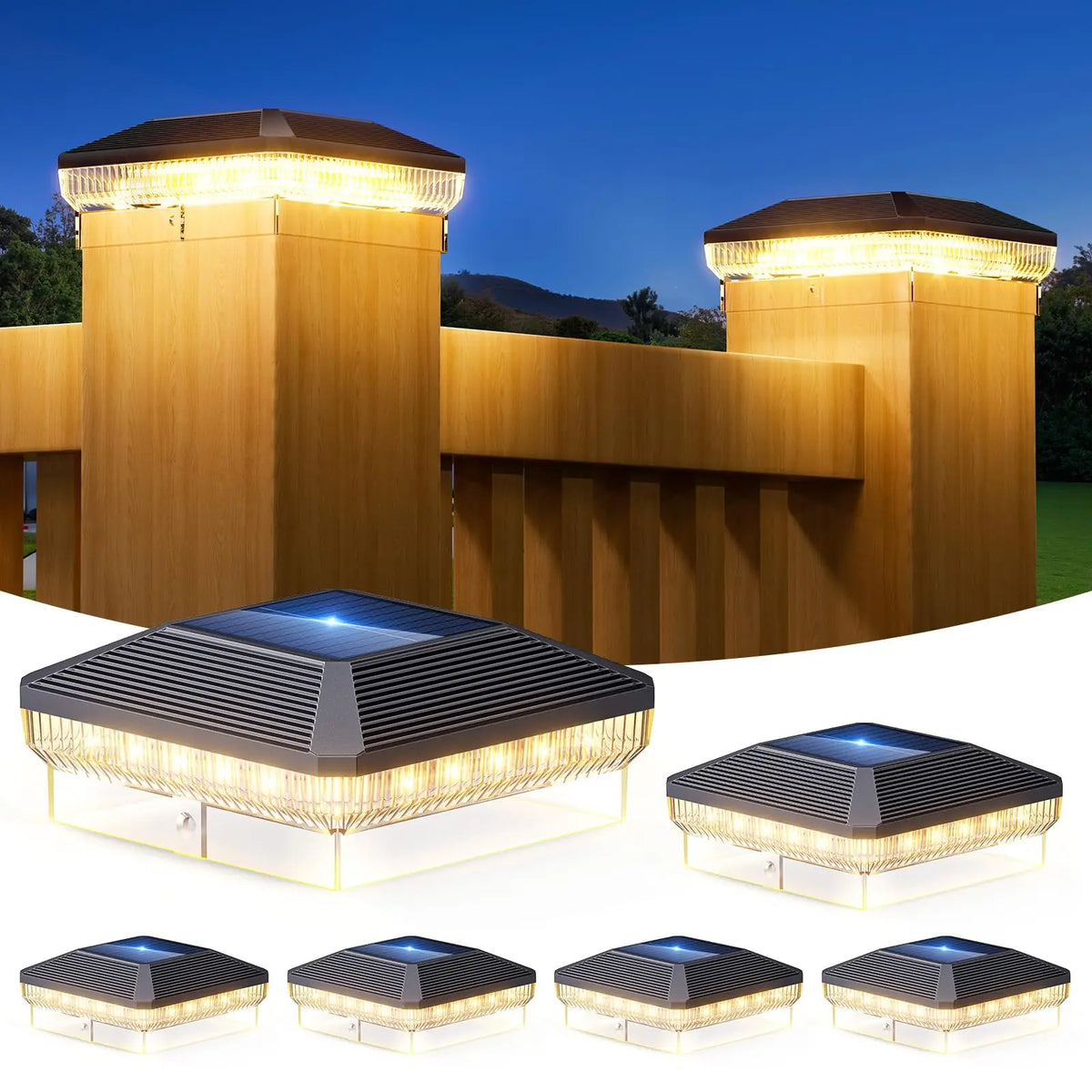 KPSTEK Solar Post Cap Lights Featuring 3 Modes And Waterproof Protection