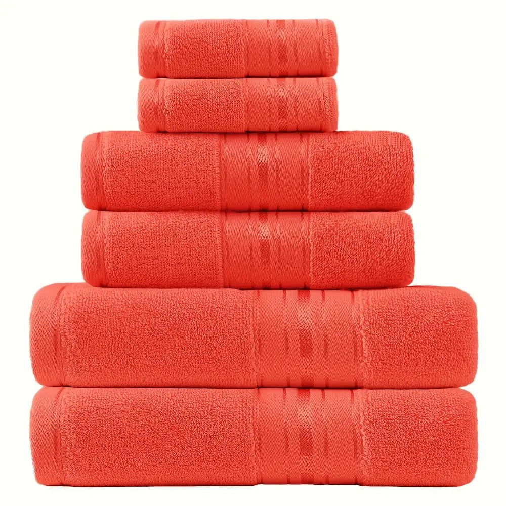 Luxury Turkish Cotton Six Piece Towel Set for Bathroom