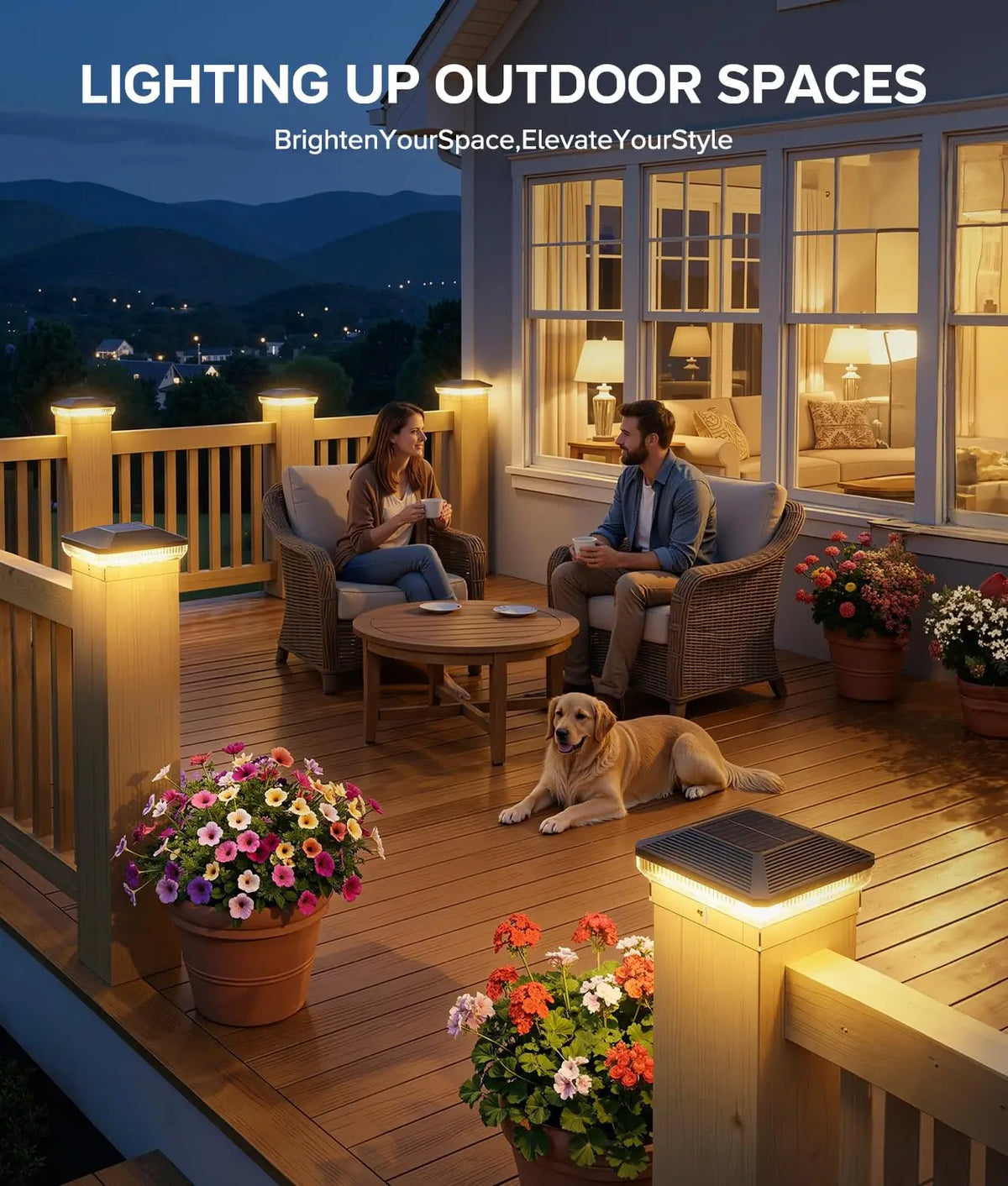 KPSTEK Solar Post Cap Lights Featuring 3 Modes And Waterproof Protection