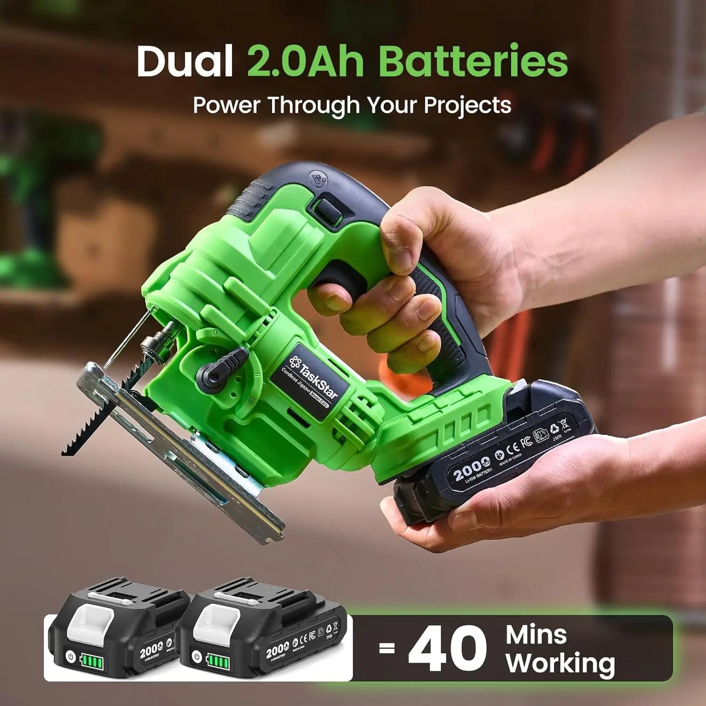 Taskstar Cordless Brushless Angle Grinder And Jigsaw Tool Set