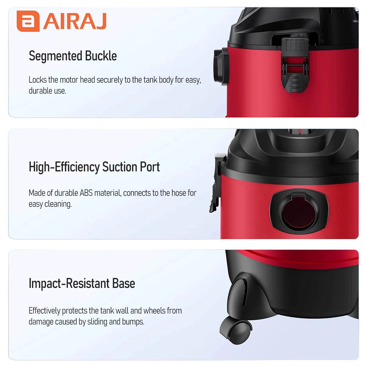 Airaj Electric Dry Wet Vacuum Cleaner With Integrated Blower