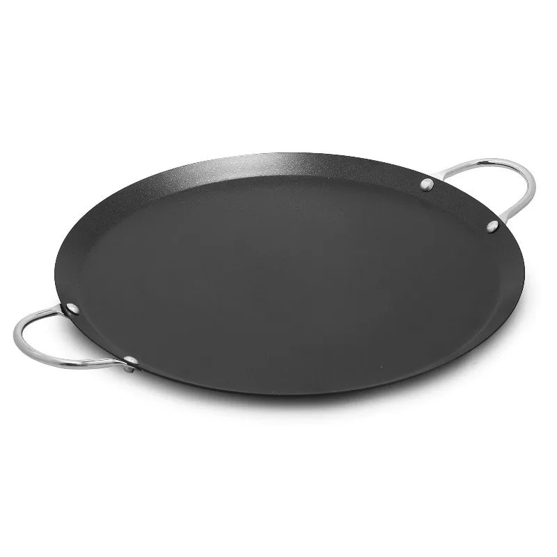 Premium Carbon Steel Nonstick Round Comal With Metal Handles