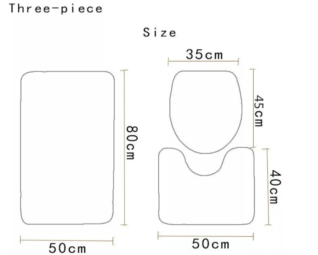 4 Pcs Shower Curtain Sets Bath Mat  Decor Bathroom pink Contour Mat Toilet Lid Cover U Shaped Non-Slip Rug Fabric Polyester