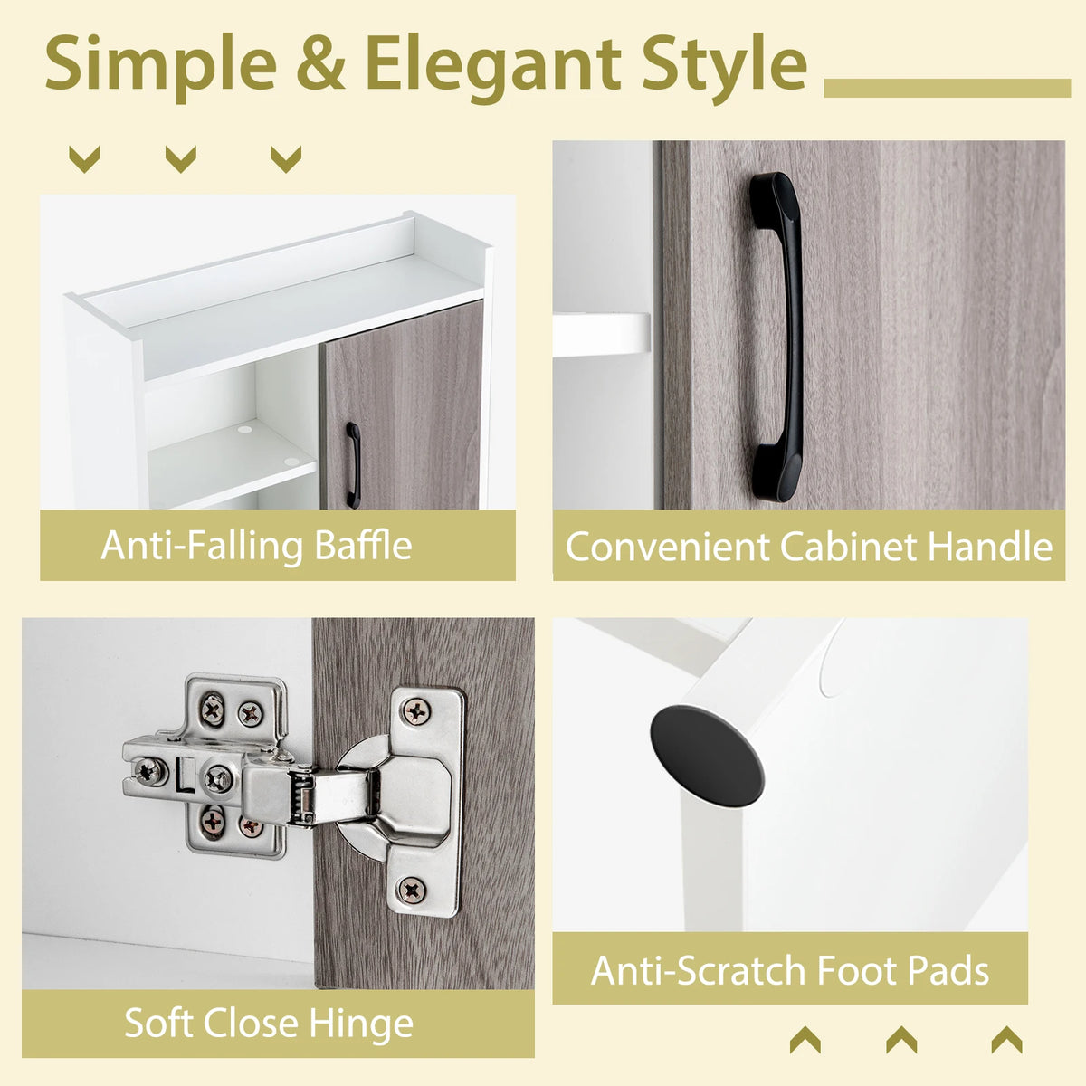 Homasis Over Toilet Storage Cabinet With Open Shelves And Door