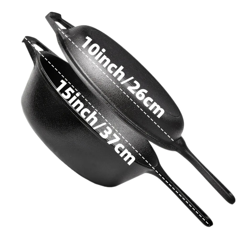 AEDG 3 Piece Cast Iron Skillet Set Preseasoned Pans