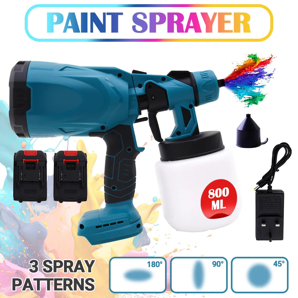 21V Cordless HVLP Paint Sprayer With Two 2000mAh Batteries Charger