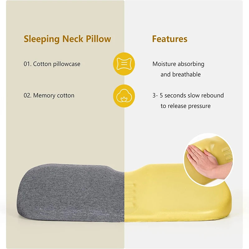 Memory Foam Contour Cervical Pillow For Side Sleepers Orthopedic