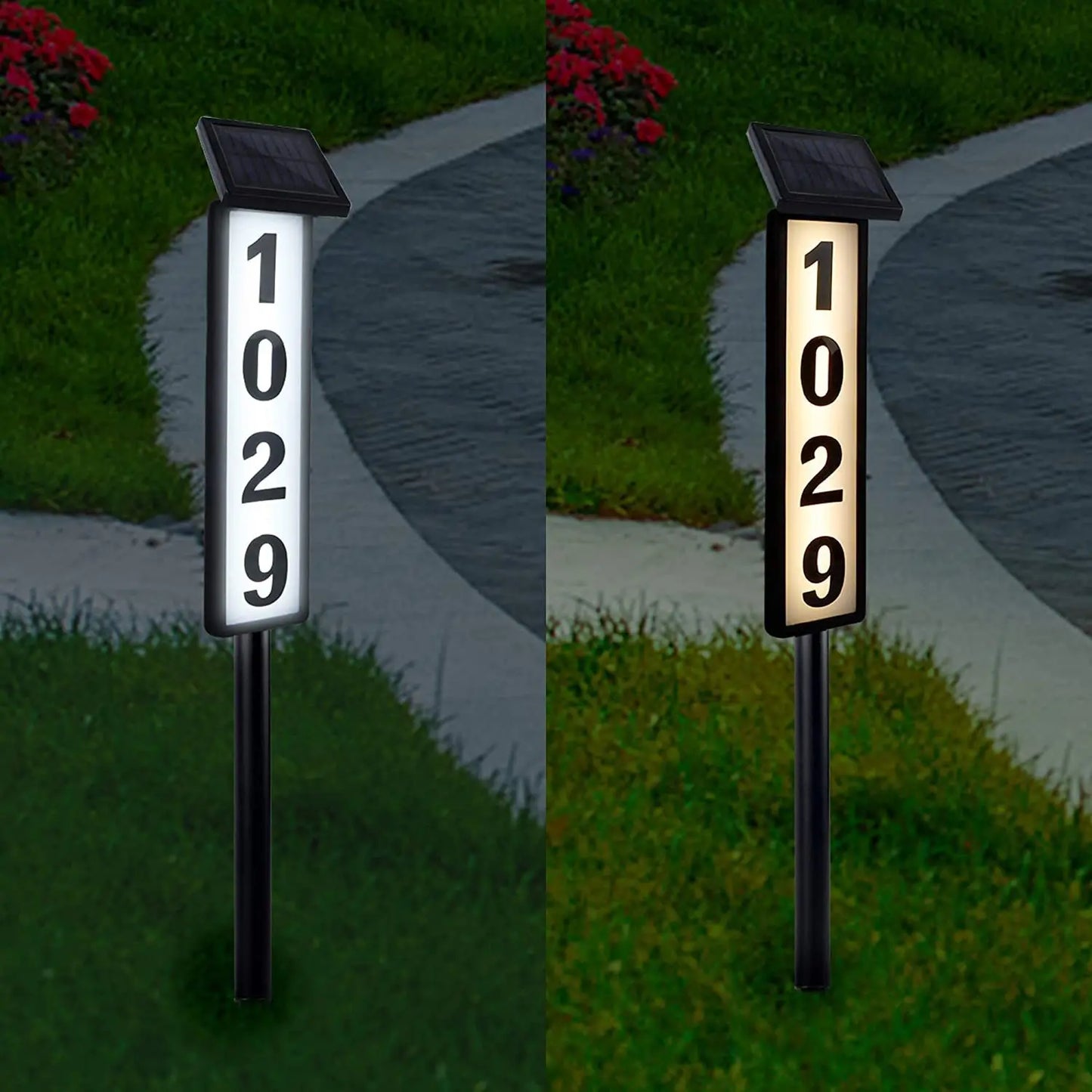 Solar Powered Outdoor Ground Insert Address Lawn Light