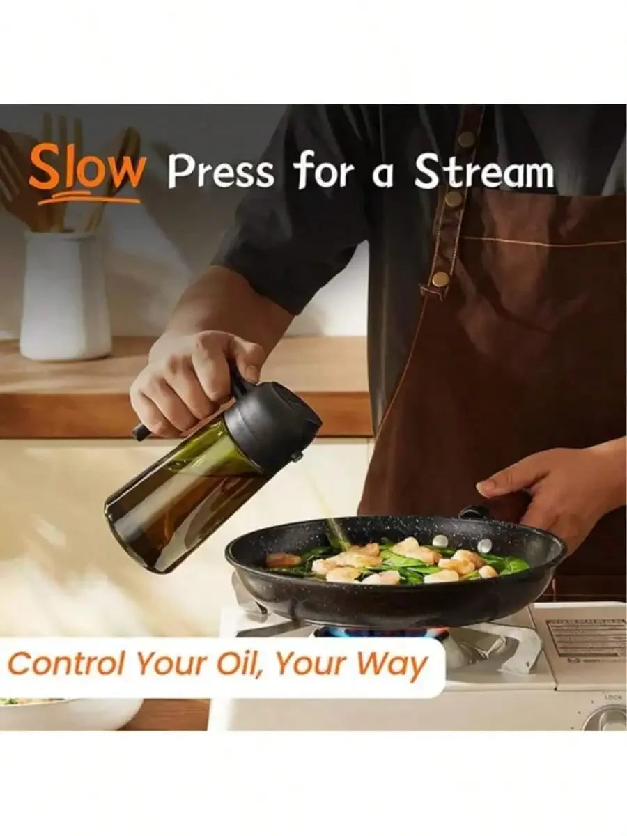 1pc Handheld Oil Sprayer, 2-In-1 Spraying And Pouring Function, Large Capacity Olive Oil Dispenser, Suitable For Kitchen And Home, Mist Spraying, Leak-Proof, No Residue, Ideal For Graduation Gifts, Bachelor Parties, Bridesmai