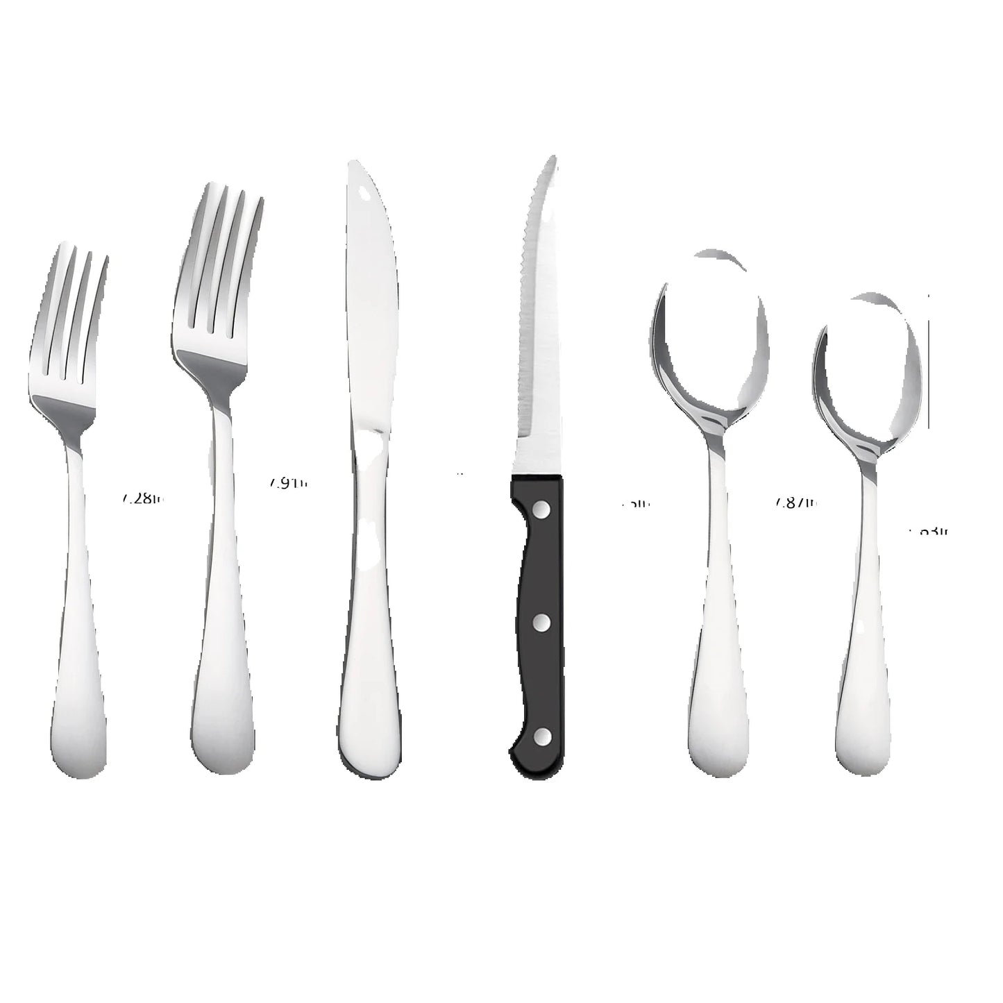 KOOMADE 48Pcs Stainless Steel Cutlery Set Steak Knives Included Mirror Polished Flatware Set Dinner Knife Fork Spoon Tableware Kitchen Utensils Dishwasher Safe For Home Restaurant Party