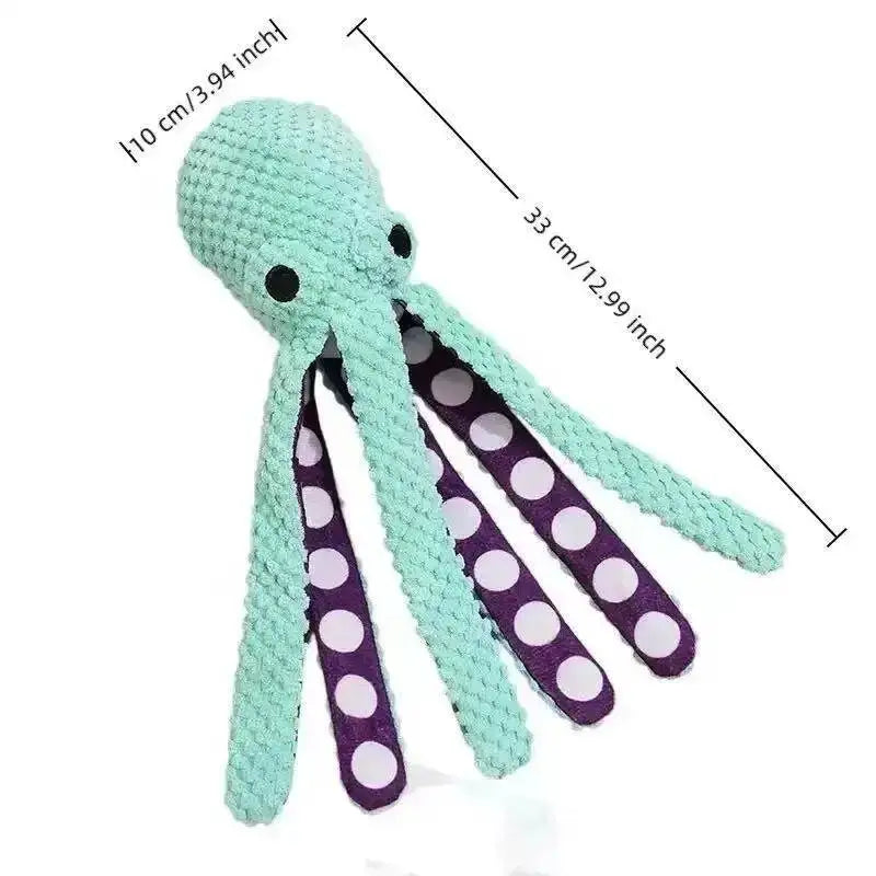 Squeaky Octopus Dog Toy Bite-Resistant Dogs Chew Cleaning Teeth Soft PP Cotton Filled Puppy Interactive Toys Pets Supplies