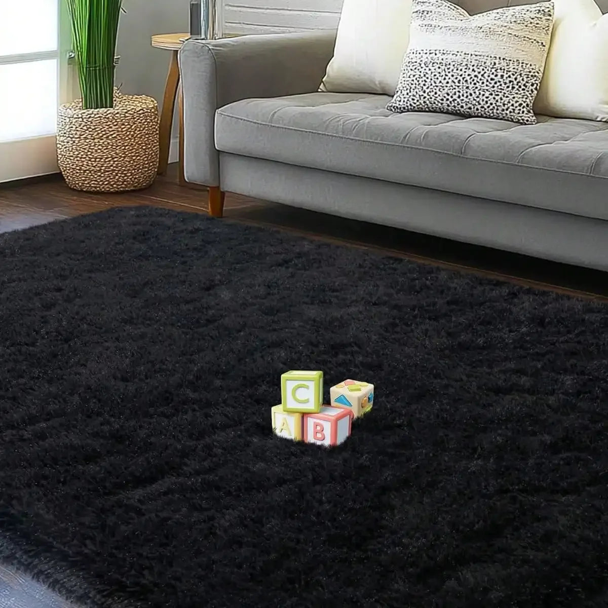 Thick Plush Cut Pile Carpet With Non Slip Protective Backing