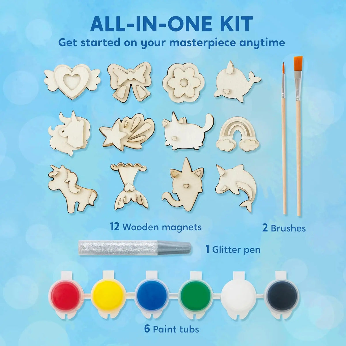 Joyfy Fantasy Wooden Magnets Creative Painting Craft Kit For Kids