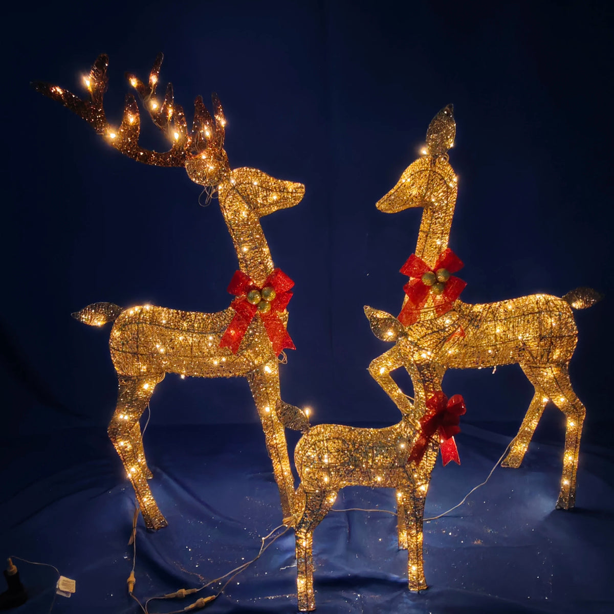 Outdoor Lighted Reindeer Family Christmas Yard Decor Led Lights