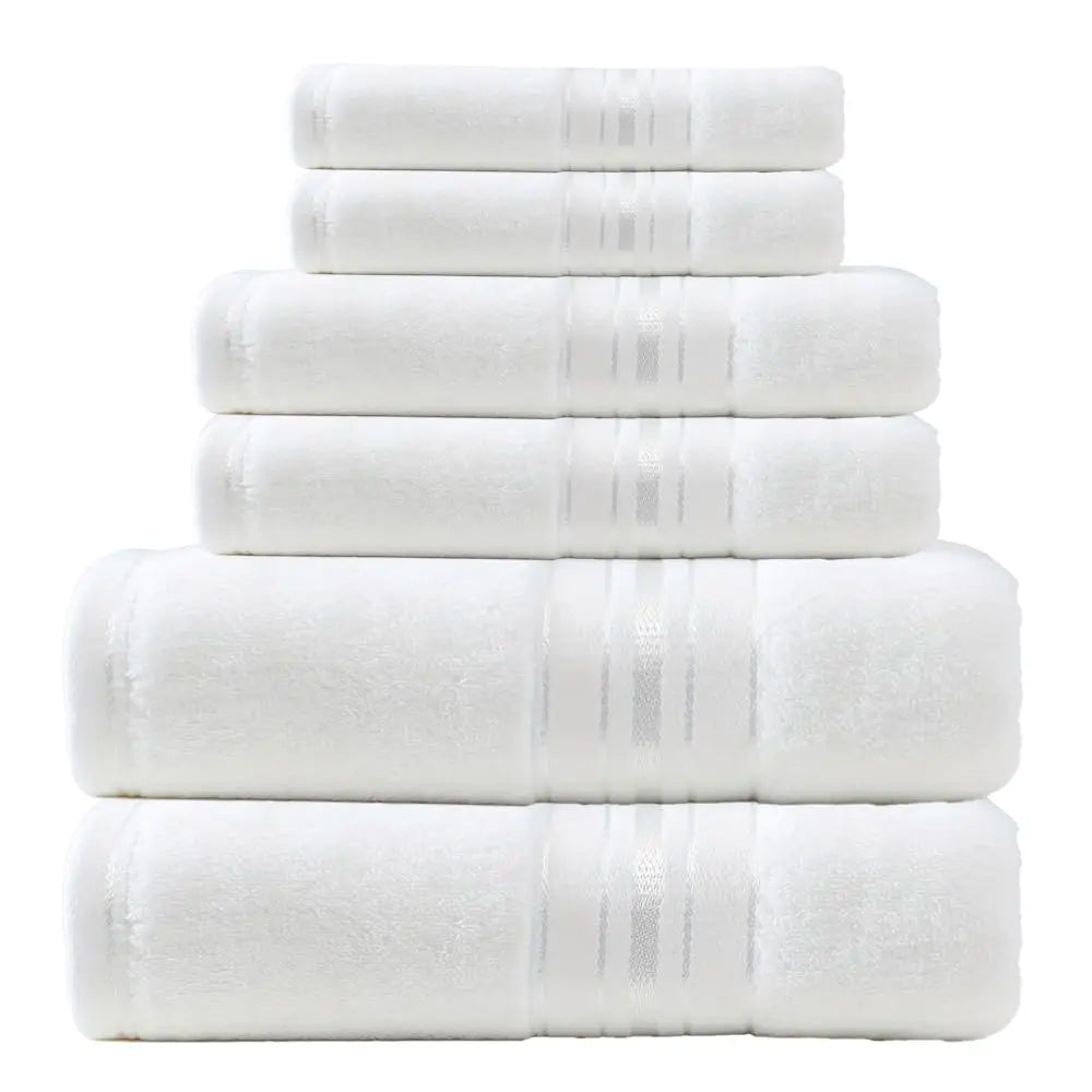 Luxury Turkish Cotton Six Piece Towel Set for Bathroom