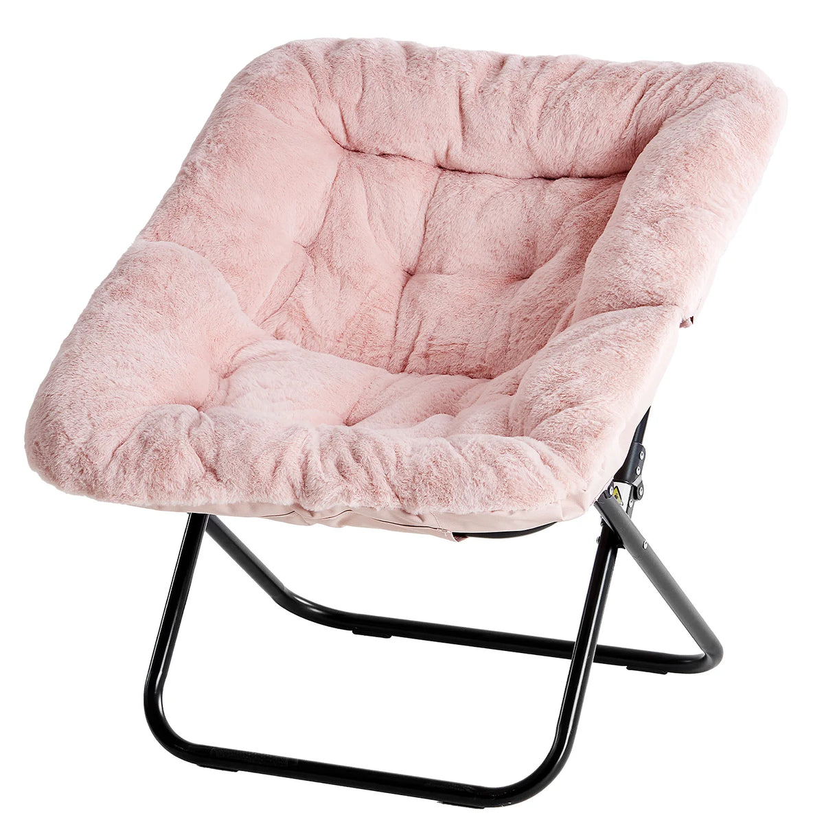 JHK Cozy Padded Saucer Chair With Foldable Metal Frame