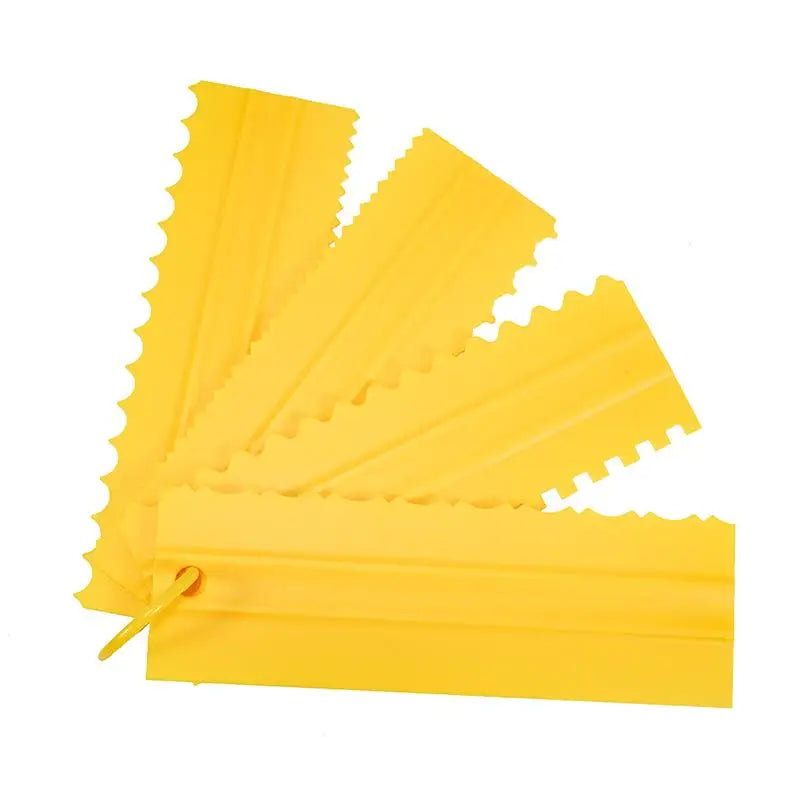 Plastic Double Sided Cake Scraper Set For Patterned Cream Decorating