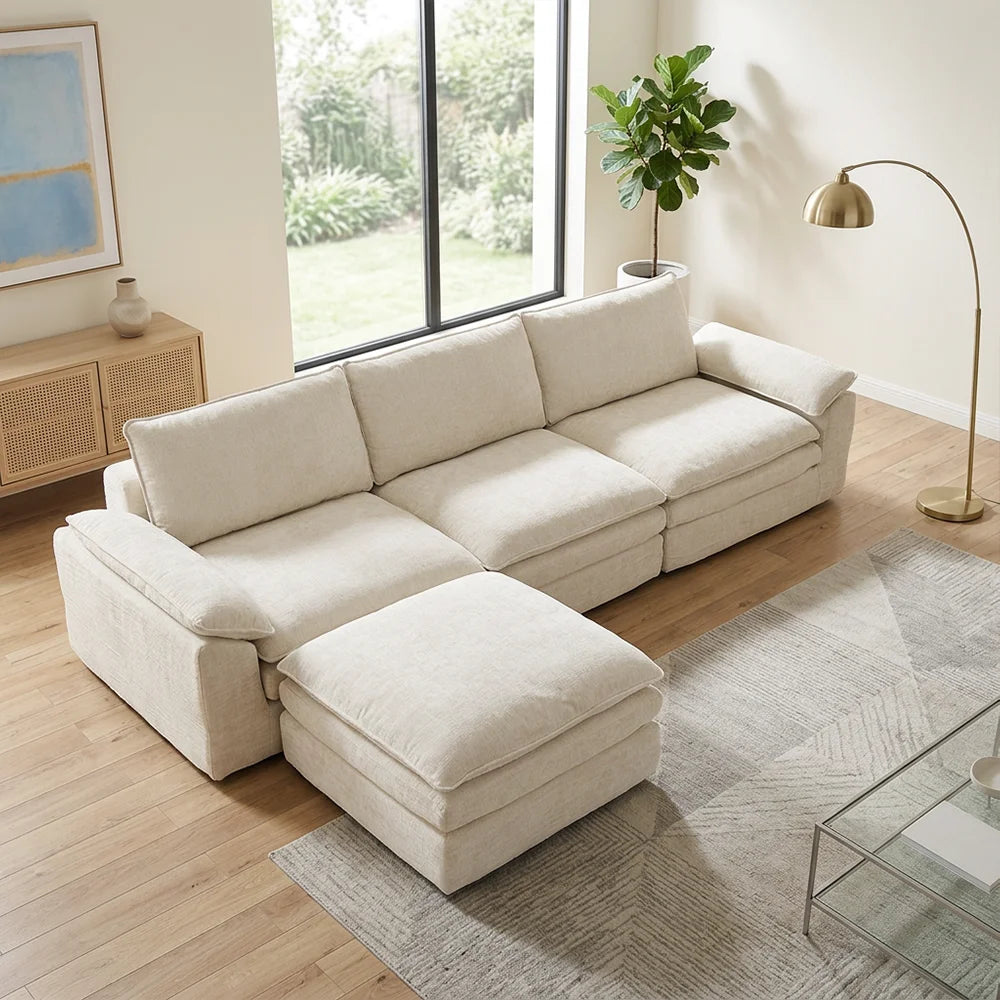 Modern Cloud Modular Sofa Set With Plush Cushions For Home