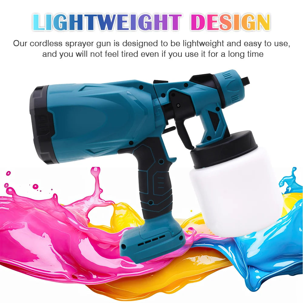 21V Cordless HVLP Paint Sprayer With Two 2000mAh Batteries Charger