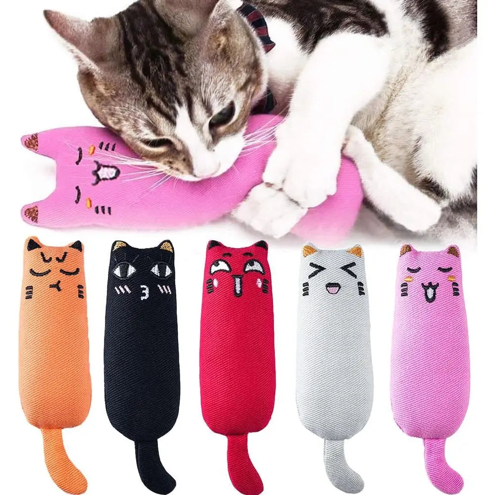 5Pcs Bite Resistant Catnip Toy or Cats, Catnip Filled Cartoon Mice Cat Teething Chew Toy