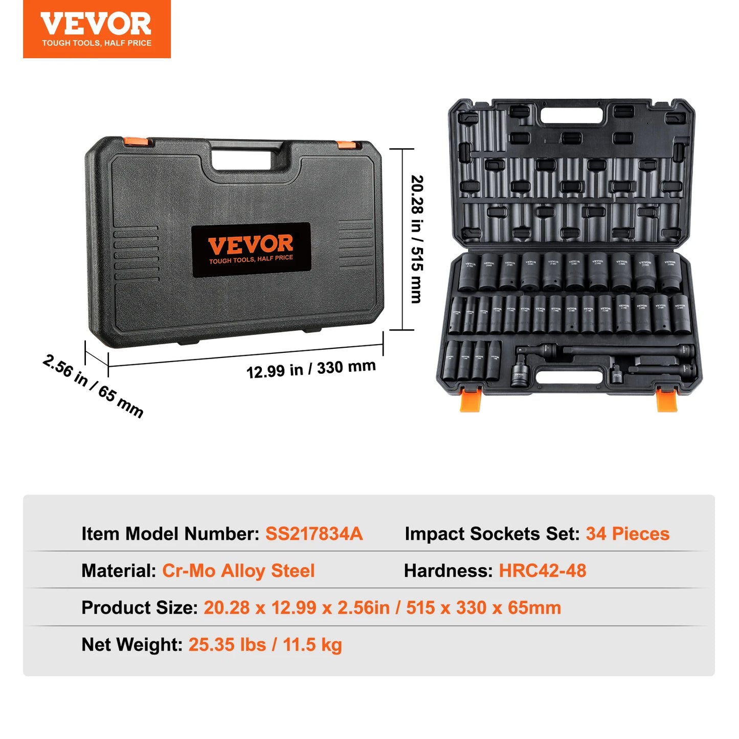 SucceBuy Premium Deep Impact Socket Set For Automotive Repair