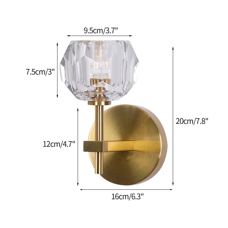 Modern Crystal Sconce Lamp G9 Wall Sconce Aisle Door Front Lights Sleeping Copper Wall Lights Bedside Lamp For Bedroom Fixtures