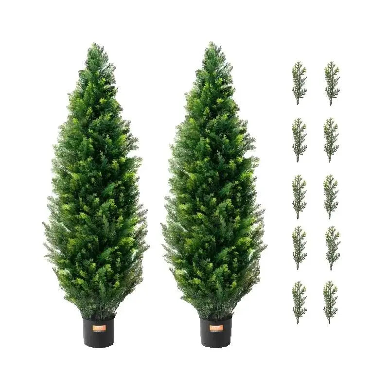 SucceBuy Artificial Cedar Topiary Tree Evergreen Home Garden Decor