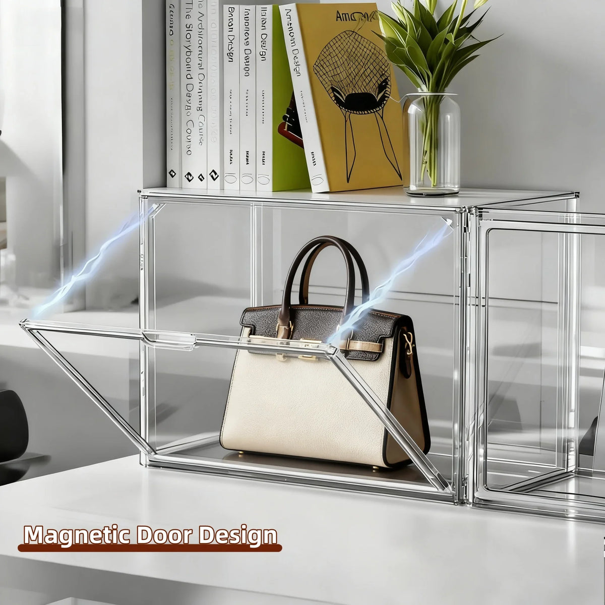 1pc/3pcs Clear Display Case Large Capacity Storage Box Acrylic Organizer Bins For Figures Blind Box Makeup Toy Showcase HangBag