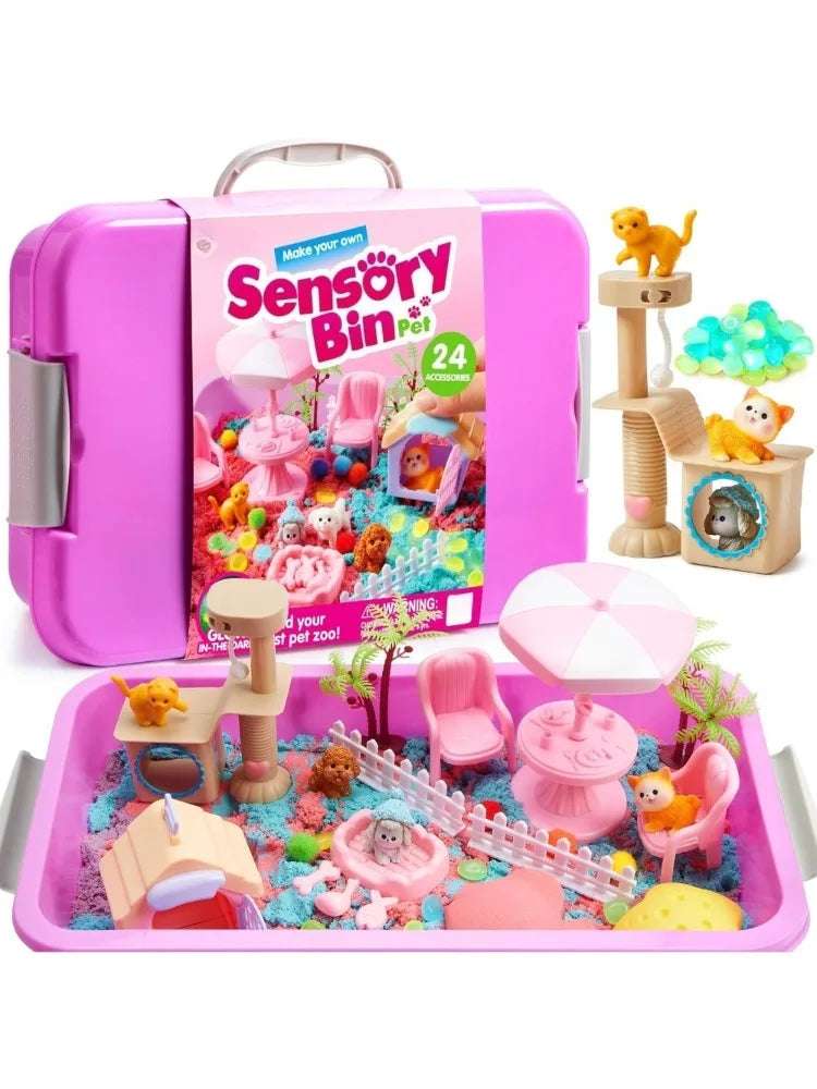 Joyfy Pet Sensory Bin With Glow Stones Preschool Learning Activities
