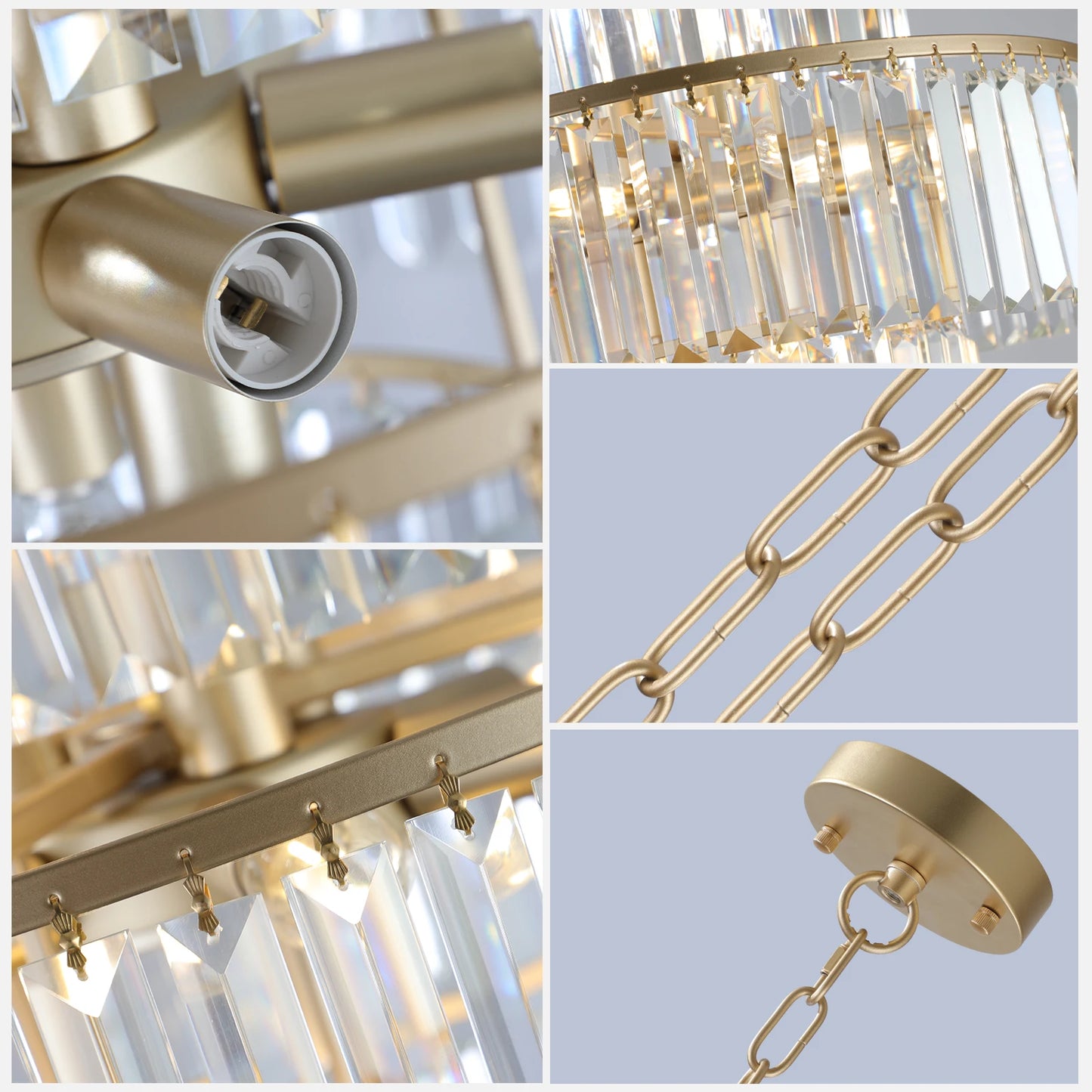 ZHIKEA Four Tier Crystal Chandelier Featuring Twelve Hanging Lamps