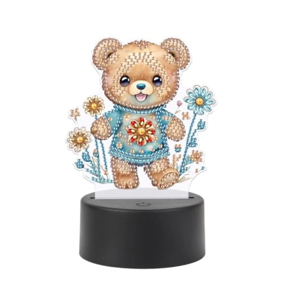 Diamond Art Led Night Light Creative Diy Mosaic Decor Lamp
