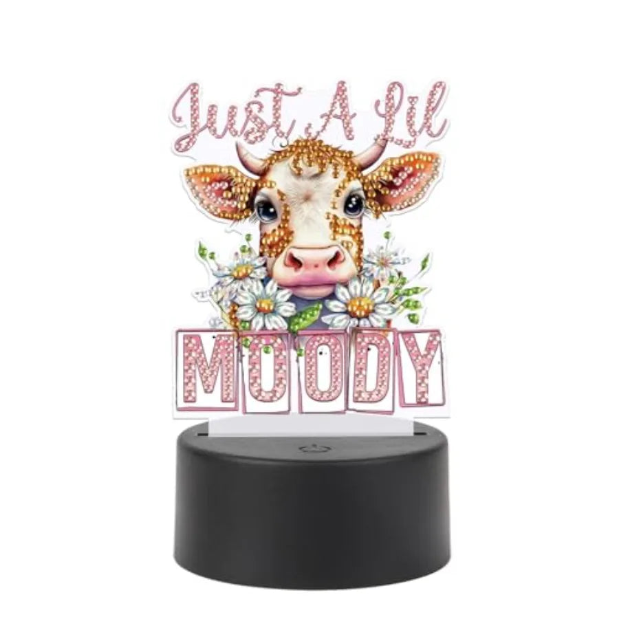 Diamond Art Led Night Light Creative Diy Mosaic Decor Lamp